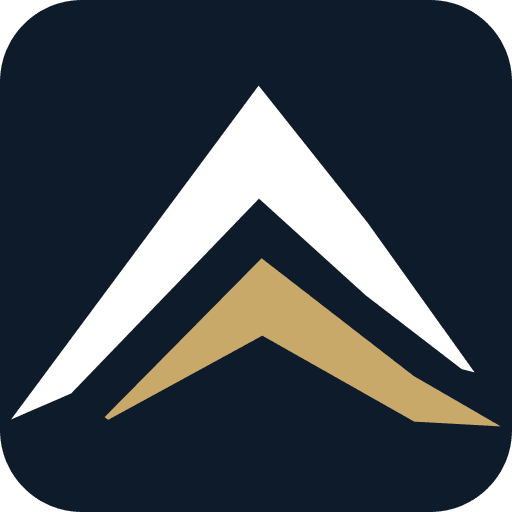 Pointe Advantage app icon: the peak mark on a navy square